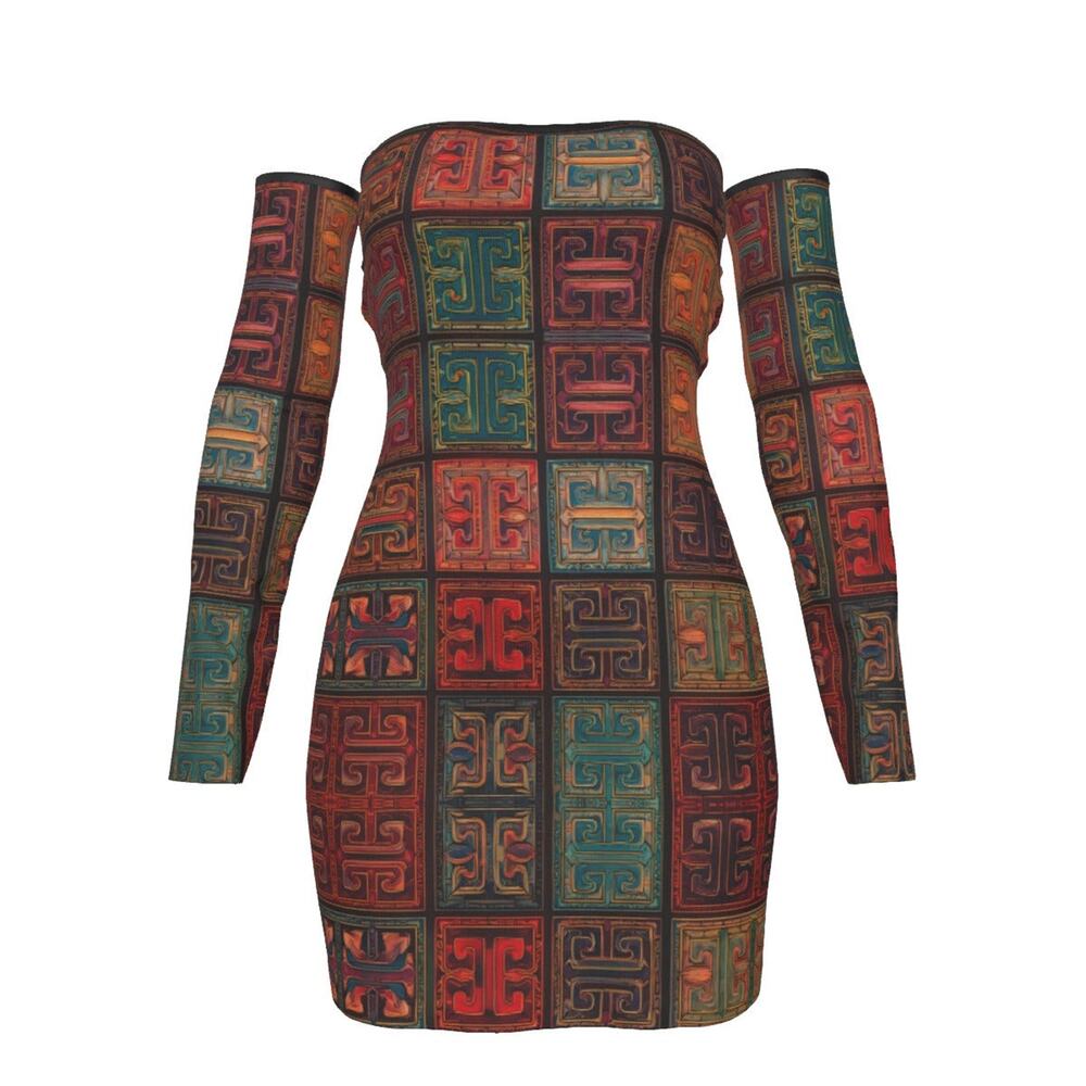 Fullbreedcustom Print Women's  Back Lace-up Dress